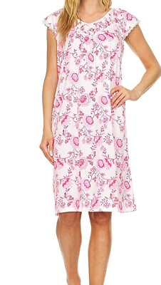 #ad Lati Fashion Womens Nightgown Woman Short Sleeve Dress Nightshirt Size M 4X $19.99