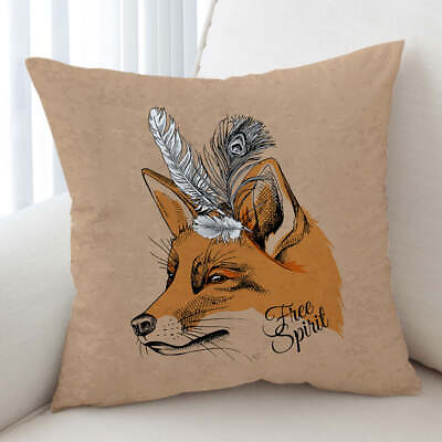 #ad Free Spirit Feathers Fox Cushion Cover $12.90