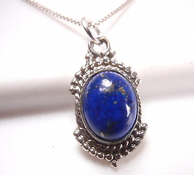 #ad Lapis Lazuli Silver Dot Accented 925 Sterling Silver Pendant Corona Sun Jewelry $27.99