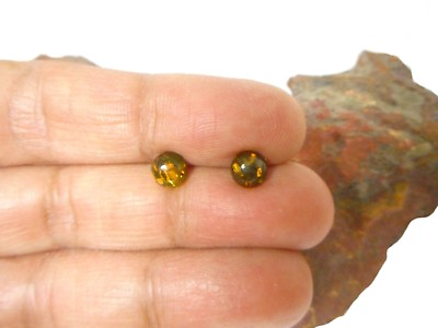 #ad Round Green AMBER Sterling Silver 925 Earrings STUDS 6 mm $14.99