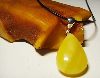#ad Natural Baltic Amber Gemstone Handmade Sterling Silver Jewelry Pendant $79.00