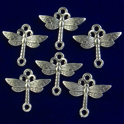 #ad 15Pcs Tibetan silver Dragonfly Pendant Bead 22x20x2mm FSH11401 $10.13
