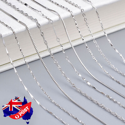 #ad Wholesale Real 925 Sterling Silver Necklace Chains For Pendants Jewelry 16quot; 24quot; AU $15.99