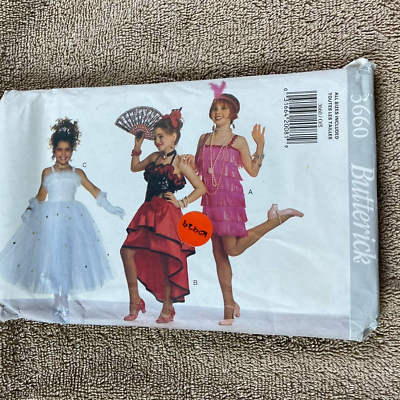 #ad Butterick 3660 Pattern Costume Childrens#x27; Girls Flapper Princess UNCUT $13.50