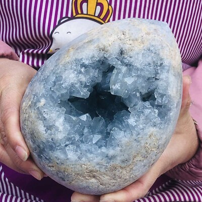 #ad 5130G Natural Beautiful Blue Celestite Crystal Geode Cave Mineral Specimen 611 $256.00
