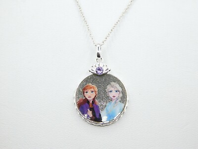#ad 925 Sterling Silver Frozen Princesses Elsa amp; Anna Journey Necklace $35.00