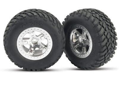 #ad Traxxas SCT Chrome Beadlock Wheels and Tires 2 5873 $21.95