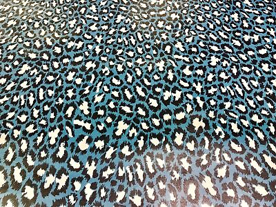 #ad Diane von Furstenberg Laminated Spotted Cat Fabric Blue Capri $89.95