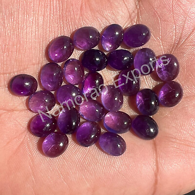 #ad Natural Amethyst Oval 3x5 mm to 15x20 mm Cabochon Loose Gemstone Lot $9.02