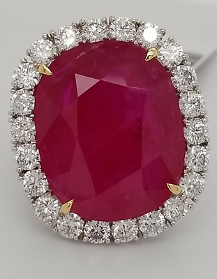 #ad $175K Platinum Ring 26CT. Natural Burma Ruby Oval Shape $79500.00