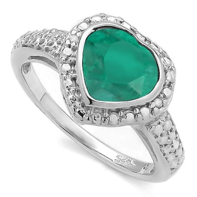 #ad Damen Ring Smilla 925er Silber 151 Kt. echter Smaragd Diamant EUR 59.00