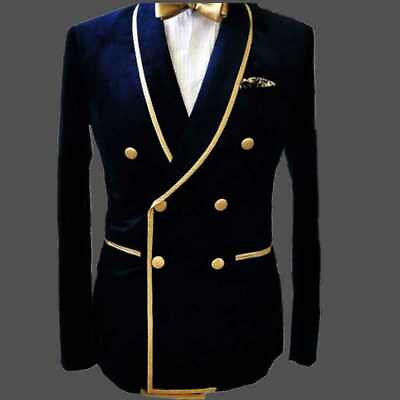 #ad Men Blue Smoking Jackets Designer Elegant Luxury Party Wear Wedding Blazer Coats $135.89