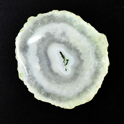 #ad 25.55 Cts Natural White Agate Geode Druzy Slice Certified Gemstone $12.74