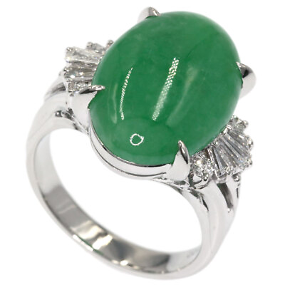 #ad Jade Jade stone Diamond Ring Platinum PT900 9.5g $867.00
