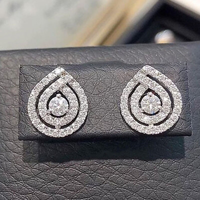 #ad Women Fashion 925 Silver Stud Earring Cubic Zircon Jewelry Engagement C $3.33