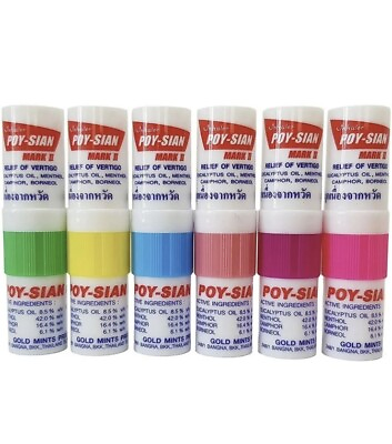 #ad 6 pc POY SIAN MARK II THAI NATURAL HERB INHALER REDUCE DIZZINESS NASAL FROM COLD $11.19