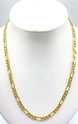 #ad SOLID yellow GOLD FIGARO 6 MM HOLLOW chain necklace 20” long 14.7 grams $688.00