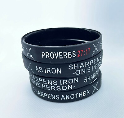 #ad Armor of God Christian Religious Proverbs 27:17 Iron Sharpen Iron Bracelet $29.50