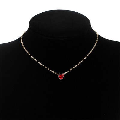 #ad 5 Pcs Heart Shape Necklace Dangle Necklace Clavicle Necklace Neck Charms $11.05