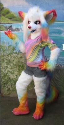 #ad Customize Long Fur Fox Animal Fursuit Furry Cosplay Mascot Costume Party Dress $488.49