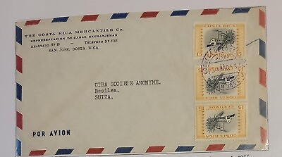 #ad O 1956 COSTA RICA INDUSTRY . SUGAR THE COSTA RICA MERCANTIL AIRMAIL TO SWITZ $30.00
