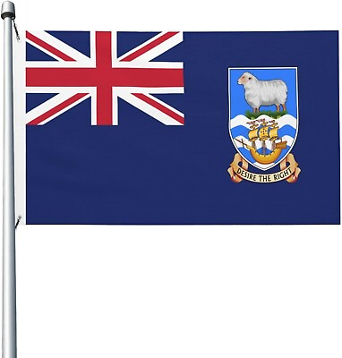 #ad Falkland Islands Flag 3x5 British Blue Ensign House Banner Grommets 3#x27; x 5#x27; NEW $16.98