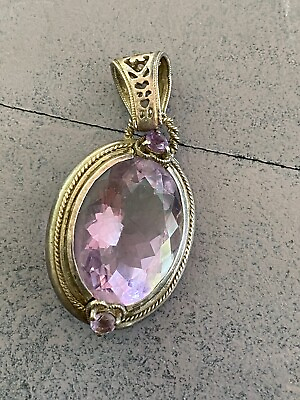 #ad Amethyst hand made silver pendant $59.50