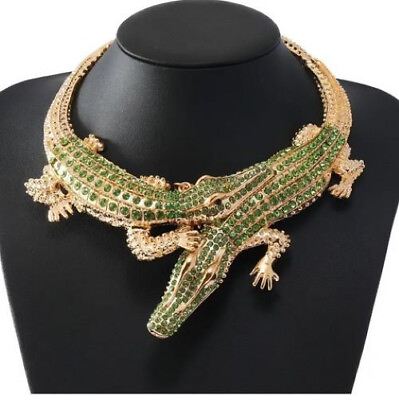 #ad Double Alligator chunky crystal necklace $19.99
