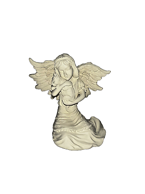#ad Angelstar Resin Ivory Angel with Kitten Figurine $14.99