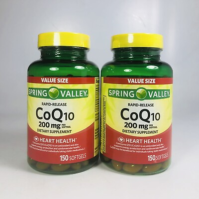 #ad Lot Of 2 Spring Valley CoQ10 Rapid Release Softgels 200 Mg 150 Ct Exp. 2026 $39.95