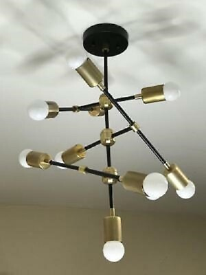 #ad Mid Century Designs 3 Layer Polish Brass Sputnik Chandelier unique Design Lights $539.87