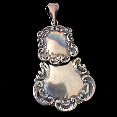 #ad Vintage Big 925 Sterling Silver Pendant Antique marked #x27;925#x27; Free Necklace $25.63
