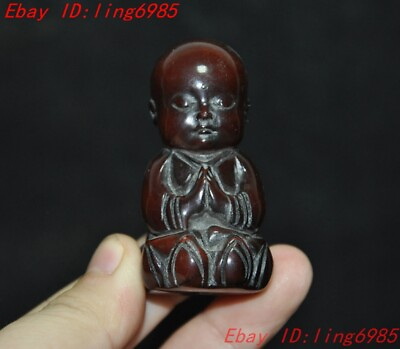 #ad 2quot; Chinese Ancient Carved Buddhism temple Monk statue amulet Pendant $29.75