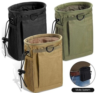 #ad #ad Tactical Molle Dump Pouch Drawstring Magazine Dump Bag Utility Belt Ammo Pouch $8.82