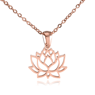 #ad Lotus Flower Stainless Steel Necklace $17.99