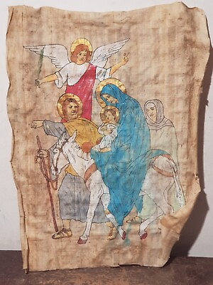 #ad Rare Antique Ancient Egyptian Coptic Papyrus Prophet Jesus amp; Virgin Mary 2 AD $84.00