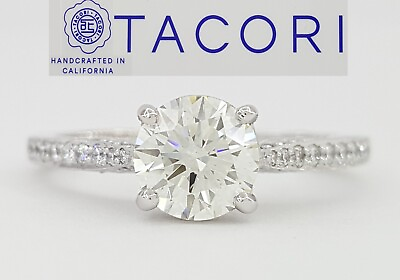 #ad Tacori Dantela Round Diamond Engagement Ring 18k White Gold 1.11 ct GIA Rt $8.5K $3695.00