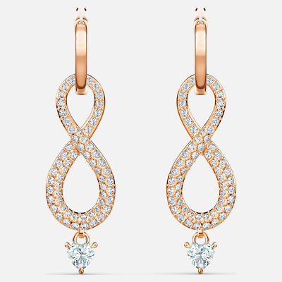 #ad Swarovski Infinity Rose Gold Drop Crystal Earrings 5512625 RRP £99 GBP 79.00