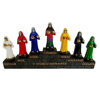 #ad 7 Potencias Santa Muerte 7 Colores Holy Death 7 Powers Resin Statue 13quot; $69.99