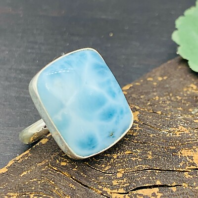 #ad Blue LARIMAR 925 Sterling Silver Ring 8 1 4 size 8.25 P50 $47.00