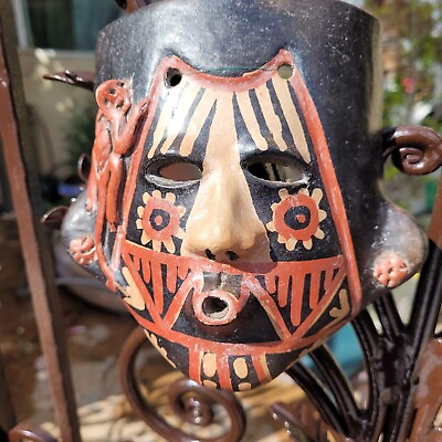 #ad CLAY CONGO MASK HAND MADE black and brown good conditions $22.00