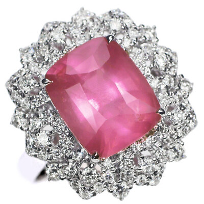 #ad K18WG Tanzanian Unheated Spinel Diamond Ring 5.04ct D0.91ct Auth free shipping $2388.00
