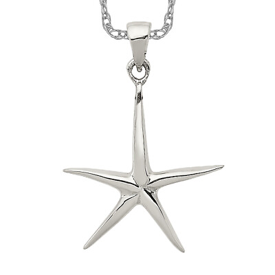 #ad 925 Sterling Silver Starfish Necklace Charm Pendant $77.00