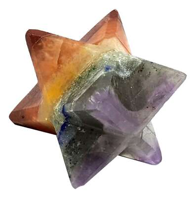 #ad 7 Chakra Merkaba Star Geometric Gemstone Multi Stone Bonded Crystal x 1 Supplied $10.06