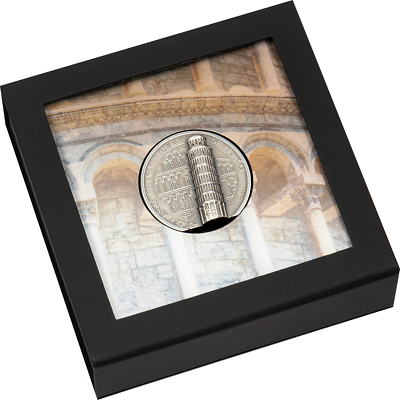 #ad 2022 2 oz Cook Islands Silver Leaning Tower of Pisa Coin Ultra High Relief $250.00