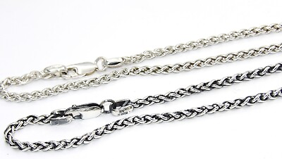 #ad Hand Made 925 Sterling Silver Wheat Profiled Wire Chain Thickness 3mm All length $45.77