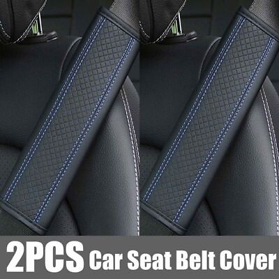 #ad 2pcs Blue Car Interior Accessories Seat Belt Cover Shoulder Pad Strap Protector $9.59