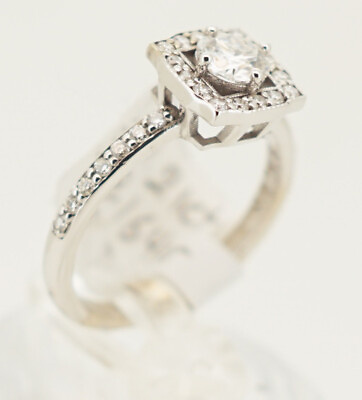 #ad Designer Engagement Ring Genuine White Natural Diamond 14K Gold $465.00