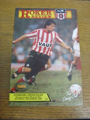 #ad 30 03 1991 Sunderland v Crystal Palace . Free SHIPPING POSTAGE for all UK Order GBP 3.99