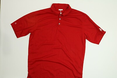 #ad Mens Antigua Red Polo Shirt Large L EUC $11.99